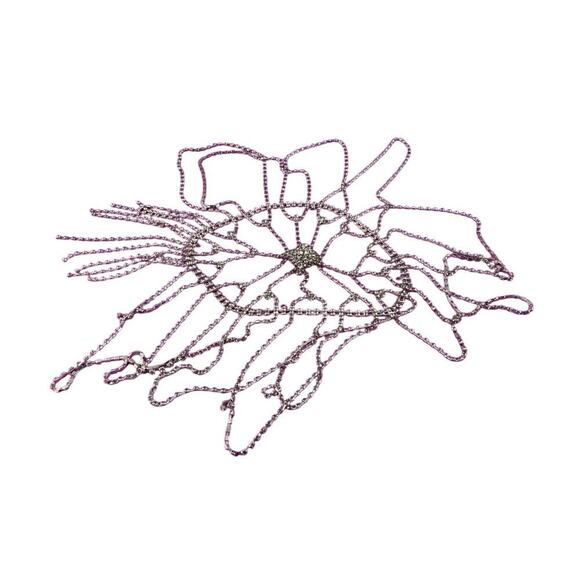 Stunning Rhinestone Bridal Headpiece Festival Crown Web Hair Chain Jewelry